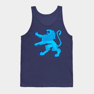 Heraldic Rampant Lion (Azure Blue) Tank Top